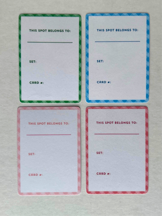 12 Blank Placeholder Cards Set