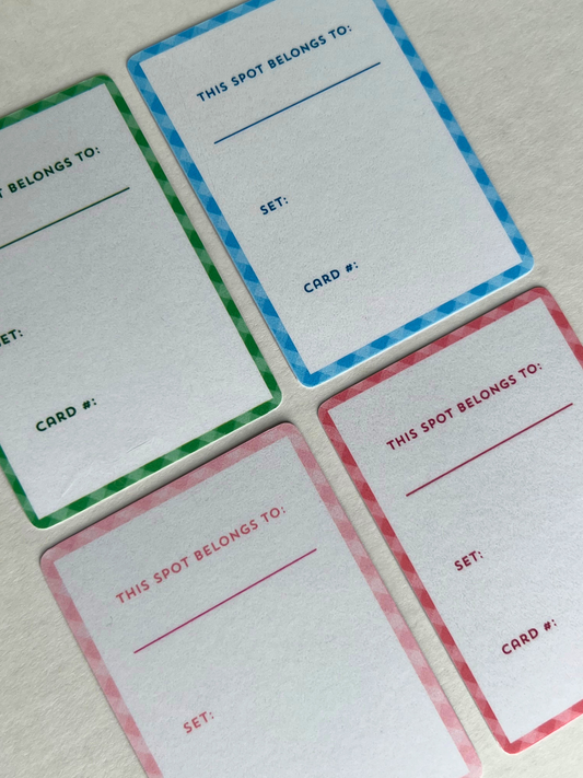 12 Blank Placeholder Cards Set